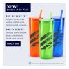 Chroma Recycled Acrylic Straw Tumbler 16oz Red