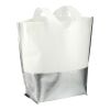 Large Laminated Metallic Bottom Tote White-Silver | No Imprint | not available | not available