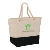 Zippered 12oz Cotton Canvas Rope Tote Standard | Black | No Imprint | not available | not available