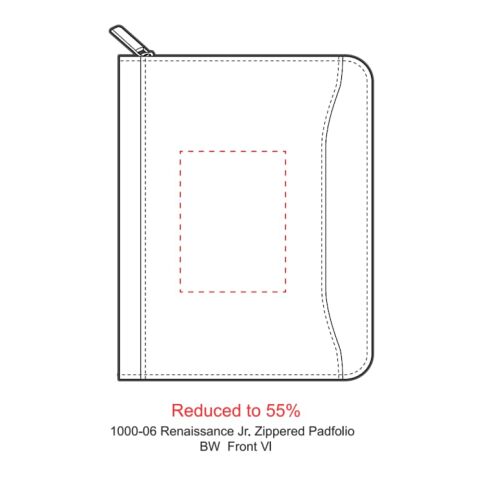 Renaissance Jr. Zippered Padfolio Black | No Imprint | not available | not available