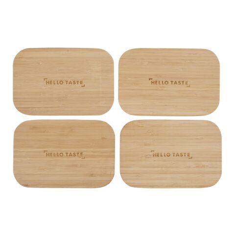 Bamboo Fiber Lunch Box with Cutting Board Lid Light Yellow