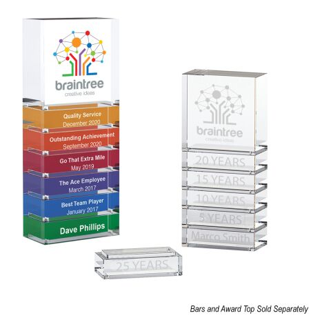 Stackable Clear Acrylic Bar Award Black