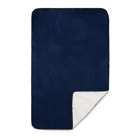 Oversized Wearable WFH Cozy Fleece Sherpa Blanket Navy