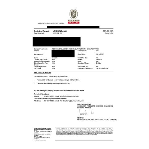 100% Recycled PET Fleece Blanket with RPET Pouch Standard | Black | No Imprint | not available | not available