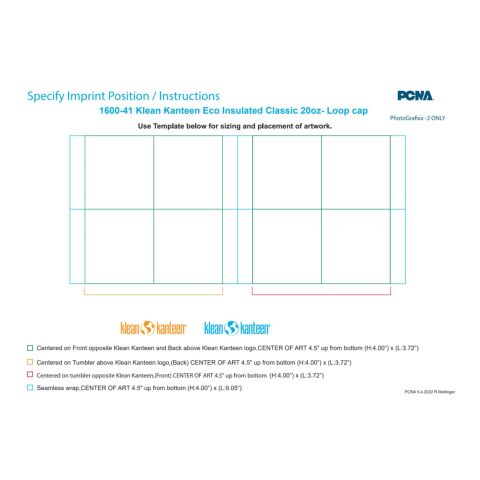 Klean Kanteen Eco Insulated Classic 20oz- Loop cap Standard | Silver | No Imprint | not available | not available