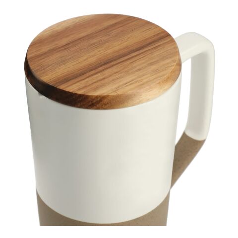 Tahoe Tea &amp; Coffee Ceramic Mug with Wood Lid 16oz Black