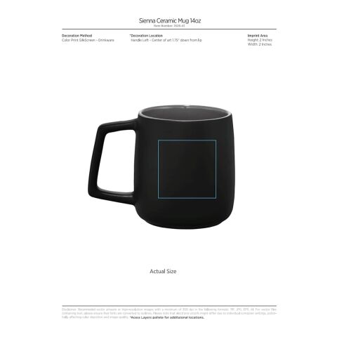 Sienna Ceramic Mug 14oz Black | No Imprint | not available | not available
