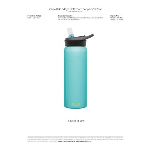 Camelbak Eddy®+ Soft Touch Copper VSS 25oz Standard | Cyan | No Imprint | not available | not available