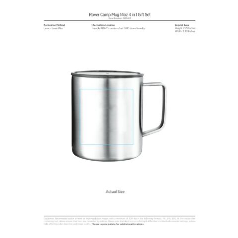 Rover Camp Mug 14oz  4 in 1 Gift Set White | No Imprint