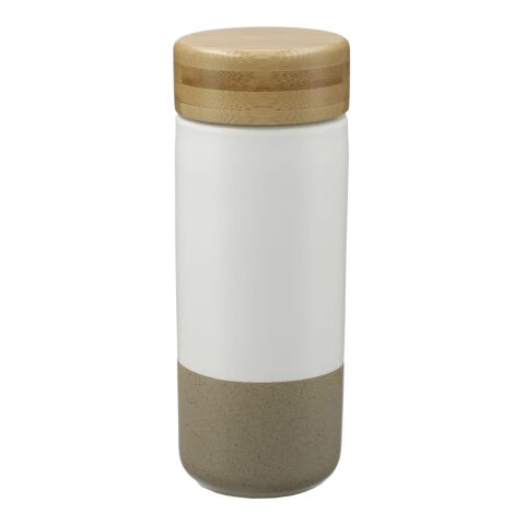 Arlo Ceramic Tumbler with Bamboo lid 11oz Standard | White | No Imprint | not available | not available