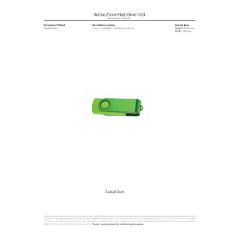 Rotate 2Tone Flash Drive 4GB Standard | Aqua | No Imprint | not available | not available