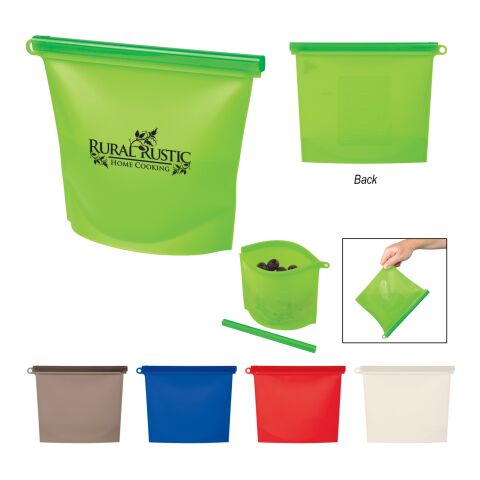Reusable Food Bag With Plastic Slider Green