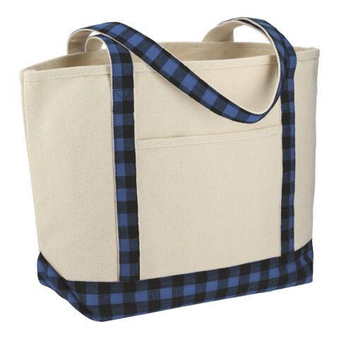 Buffalo Plaid 18oz Cotton Boat Tote Black-Black | No Imprint | not available | not available