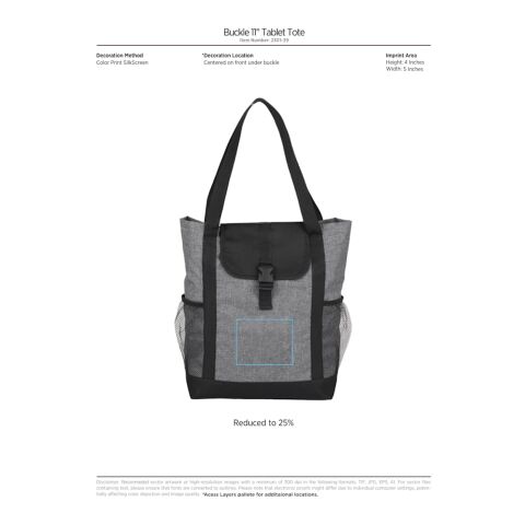Buckle 11&quot; Tablet Tote Graphite | No Imprint | not available | not available