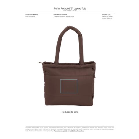 Puffer Recycled 15&quot; Laptop Tote Navy | No Imprint | not available | not available