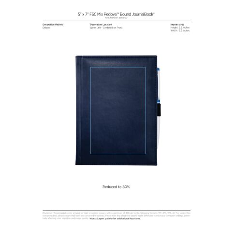 5&quot; x 7&quot; Pedova™ Bound JournalBook® Navy | No Imprint | not available | not available