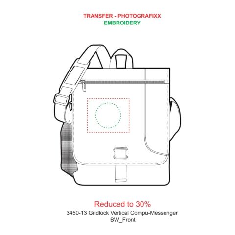 Gridlock Vertical 15" Computer Messenger Bag Standard | Black | No Imprint | not available | not available