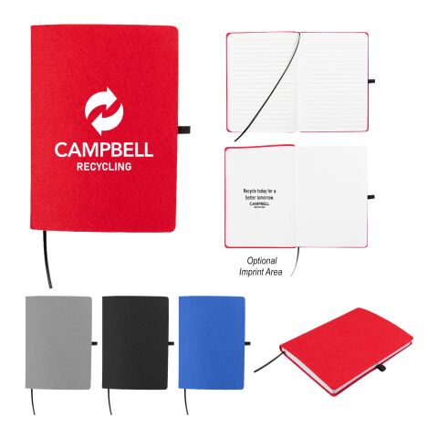 Book Club rPET Felt Notebook Red