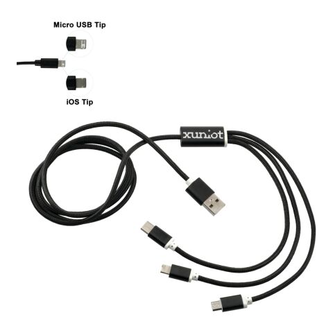 Realm 3-in-1 Long Charging Cable Standard | Black | No Imprint | not available | not available