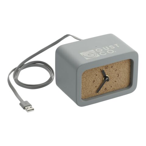 Set in Stone Wireless Charging Desk Clock Standard | Gray | No Imprint | not available | not available