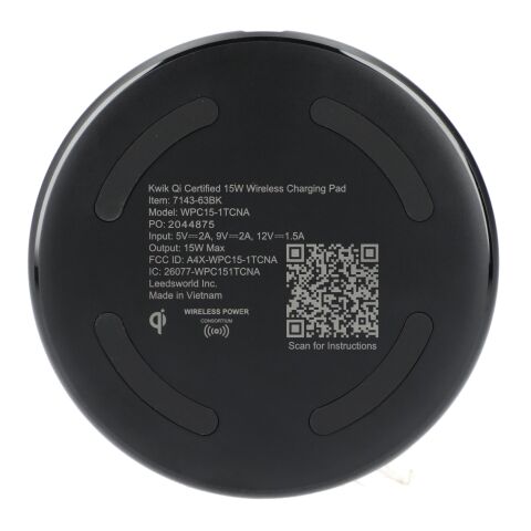 Kwik Qi Certified 15W Wireless Charging Pad Black | No Imprint | not available