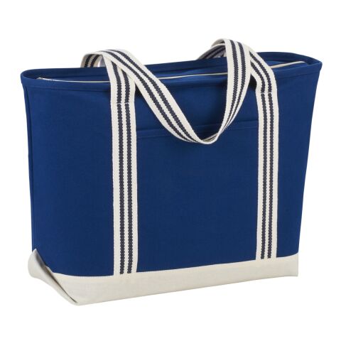 Atlantic Stripe 20oz Cotton Zippered Boat Tote Navy | No Imprint | not available | not available