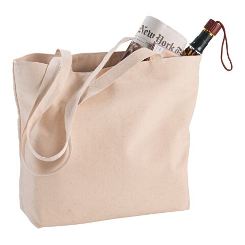 Zippered 12oz Cotton Canvas Shopper Tote Natural | No Imprint | not available | not available