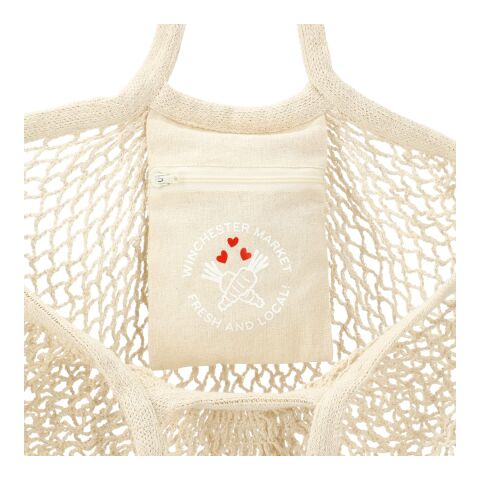 Riviera Cotton Mesh Market Bag w/Zippered Pouch Natural | No Imprint | not available | not available