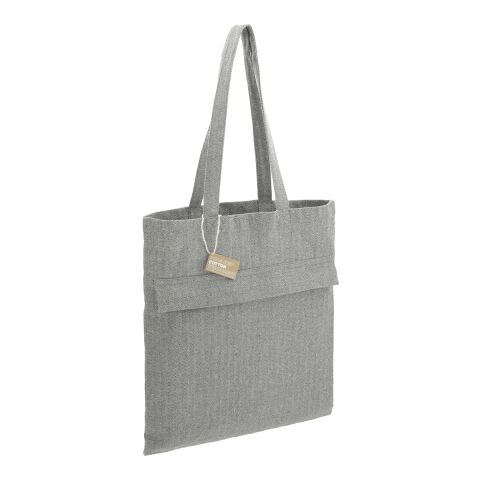 Recycled Cotton Herringbone Tote w/Zip Pocket Standard | Dark Gray | No Imprint | not available | not available