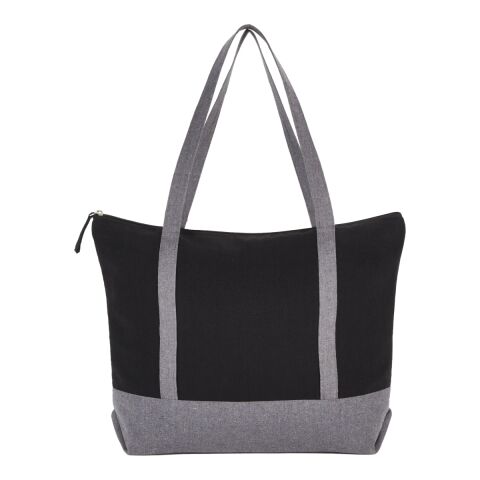 Repose 10oz Recycled Cotton Zippered Tote Standard | Black | No Imprint | not available | not available