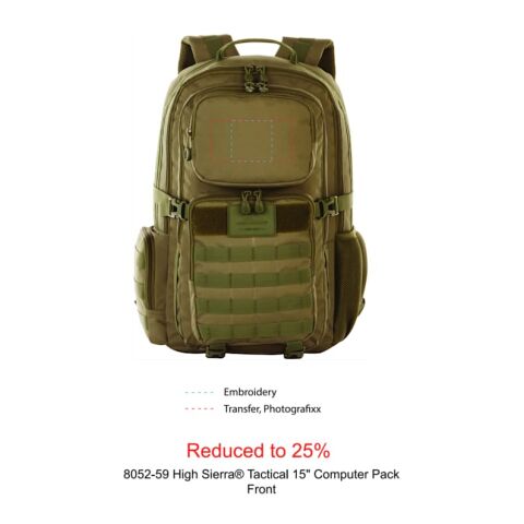 High Sierra Tactical 15&quot; Computer Pack Olive | No Imprint | not available | not available