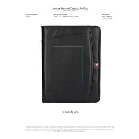 Wenger Recycled Zippered Padfolio Black | No Imprint | not available | not available