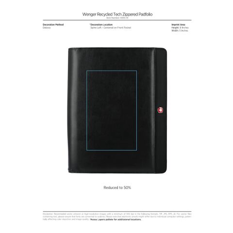 Wenger Recycled Tech Zippered Padfolio Black | No Imprint | not available | not available