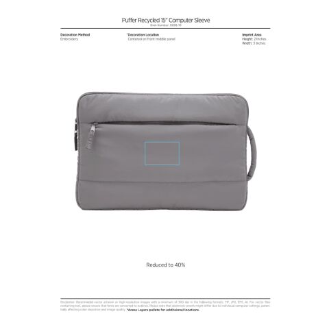 Puffer Recycled 15&quot; Computer Sleeve Navy | No Imprint | not available | not available