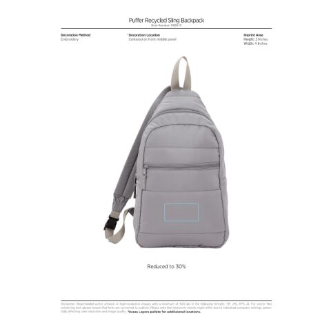 Recycled Puffer Sling Backpack Navy | No Imprint | not available | not available