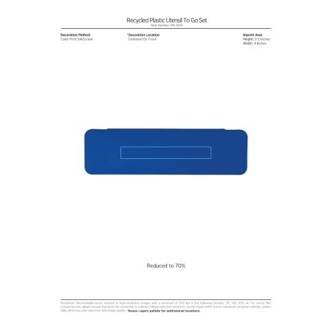 Recycled Plastic Utensil To Go Set Royal Blue | No Imprint | not available | not available