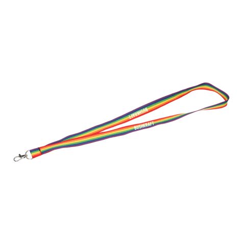 Recycled Polyester Rainbow Lanyard Neon Pink | No Imprint | not available | not available