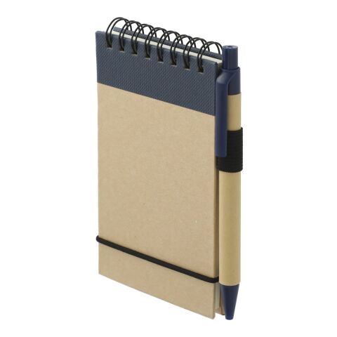 5&quot; x 4&quot; Recycled Spiral Jotter with Pen Natural-Blue Trim | No Imprint | not available | not available