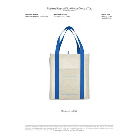 Neptune Recycled Non-Woven Grocery Tote Royal Blue | No Imprint | not available | not available