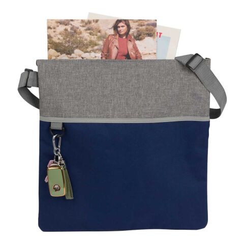 Double Heather RPET Crossbody Tote Standard | Navy Blue-Gray | No Imprint | not available | not available