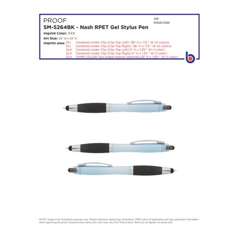 Nash RPET Gel Stylus Pen Blue | No Imprint | not available | not available