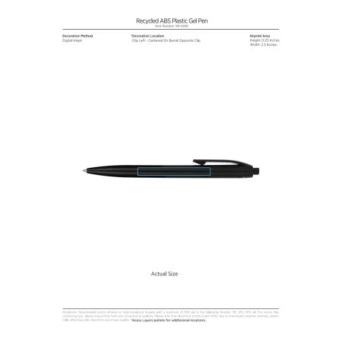 Recycled ABS Plastic Gel Pen White | No Imprint | not available | not available