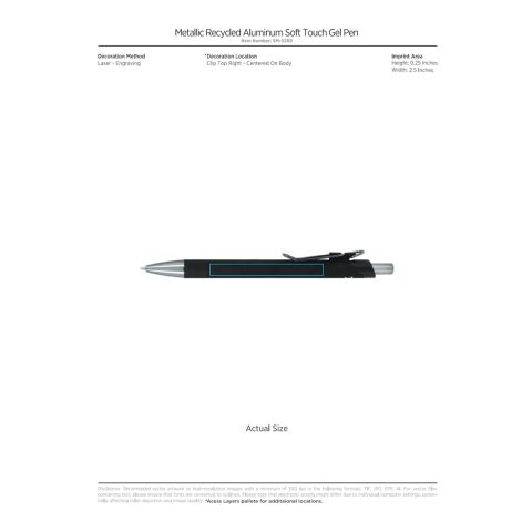 Metallic Recycled Aluminum Soft Touch Gel Pen Standard | Red | No Imprint | not available | not available