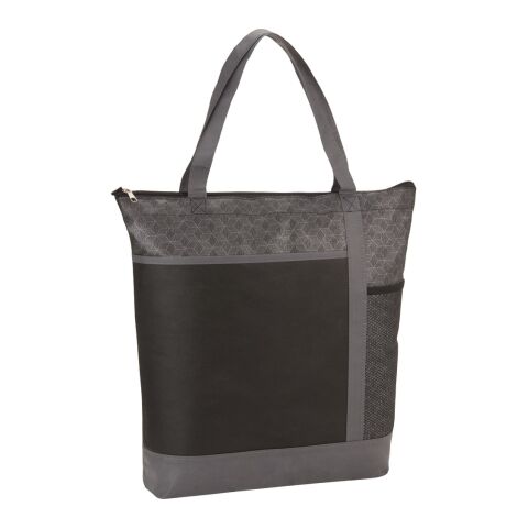 Chrome Non-Woven Zipper Convention Tote Black | No Imprint | not available | not available