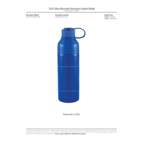 DUO 26oz Recycled Aluminum Bottle Light Blue | No Imprint | not available | not available