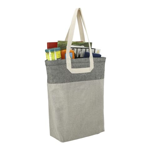 Recycled Cotton U-Handle Book Tote Standard | Natural-Black | No Imprint | not available | not available