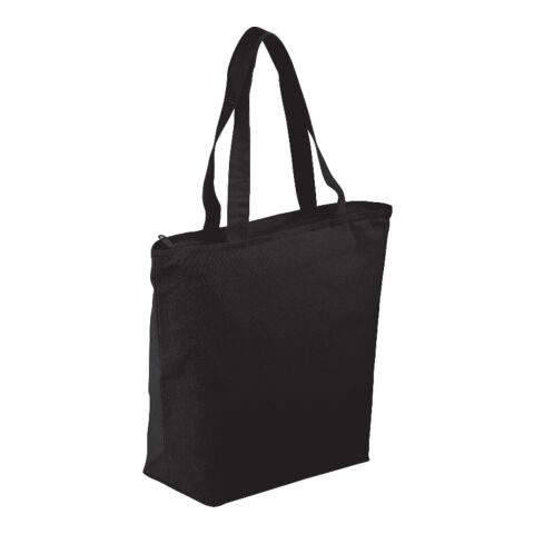 Maine 8oz Cotton Canvas Zippered Tote Standard | Black | No Imprint | not available | not available