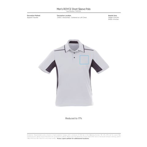 Men's ROYCE Short Sleeve Polo Standard | Oxford Grey-Grey Storm | 4XL | No Imprint | not available | not available