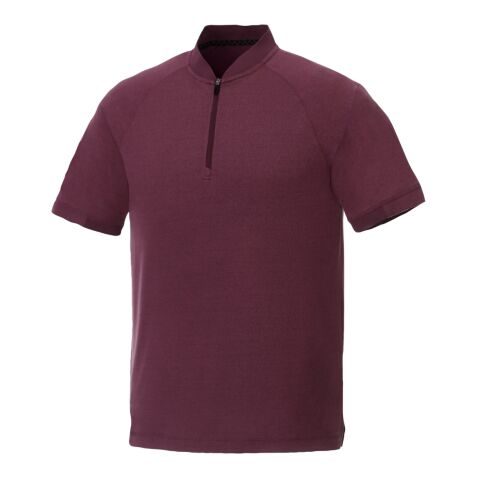 Men's KINPORT SS Stand Collar Polo Maroon Heather | 3XL
