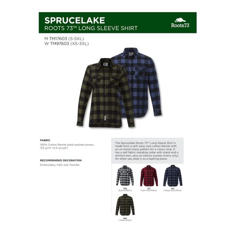 Men's SPRUCELAKE Roots73 Long Sleeve Shirt Standard | Loden-Black | 4XL | No Imprint | not available | not available